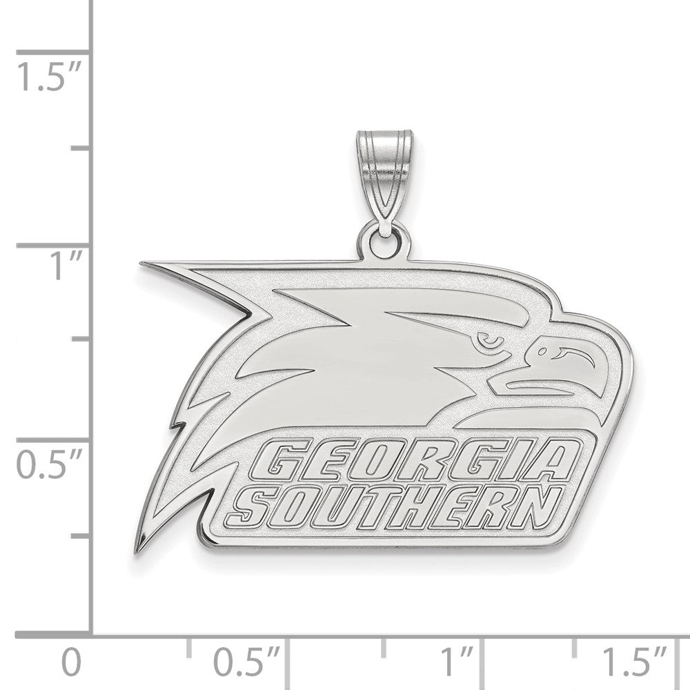 10k White Gold LogoArt Georgia Southern University Eagle Large Pendant