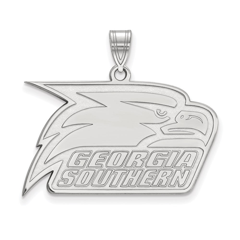 14k White Gold LogoArt Georgia Southern University Eagle Large Pendant