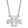 14k White Gold LogoArt Iowa State University Small Pendant 18 inch Necklace