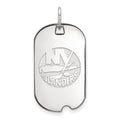 Sterling Silver Rhodium-plated NHL LogoArt New York Islanders Small Dog Tag Pendant