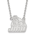 10k White Gold LogoArt James Madison University Large Pendant 18 inch Necklace