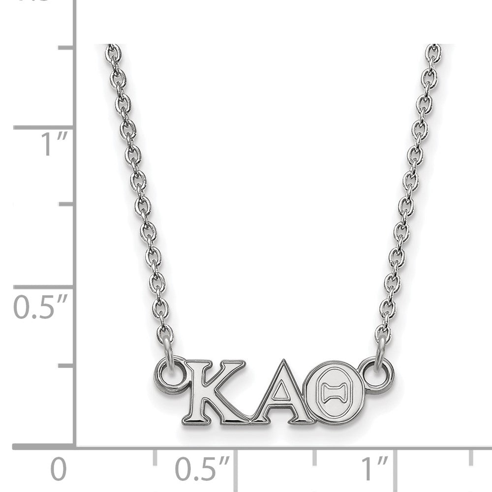 Sterling Silver Rhodium-plated LogoArt Kappa Alpha Theta Sorority Greek Letters Extra Small Pendant 18 inch Necklace