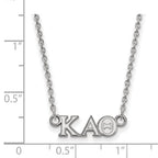 Sterling Silver Rhodium-plated LogoArt Kappa Alpha Theta Sorority Greek Letters Extra Small Pendant 18 inch Necklace