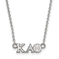 Sterling Silver Rhodium-plated LogoArt Kappa Alpha Theta Sorority Greek Letters Extra Small Pendant 18 inch Necklace
