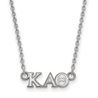 Sterling Silver Rhodium-plated LogoArt Kappa Alpha Theta Sorority Greek Letters Extra Small Pendant 18 inch Necklace
