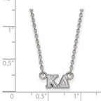 Sterling Silver Rhodium-plated LogoArt Kappa Delta Sorority Greek Letters Extra Small Pendant 18 inch Necklace