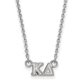 Sterling Silver Rhodium-plated LogoArt Kappa Delta Sorority Greek Letters Extra Small Pendant 18 inch Necklace