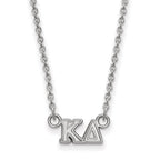 Sterling Silver Rhodium-plated LogoArt Kappa Delta Sorority Greek Letters Extra Small Pendant 18 inch Necklace