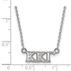 Sterling Silver Rhodium-plated LogoArt Kappa Kappa Gamma Sorority Greek Letters Extra Small Pendant 18 inch Necklace