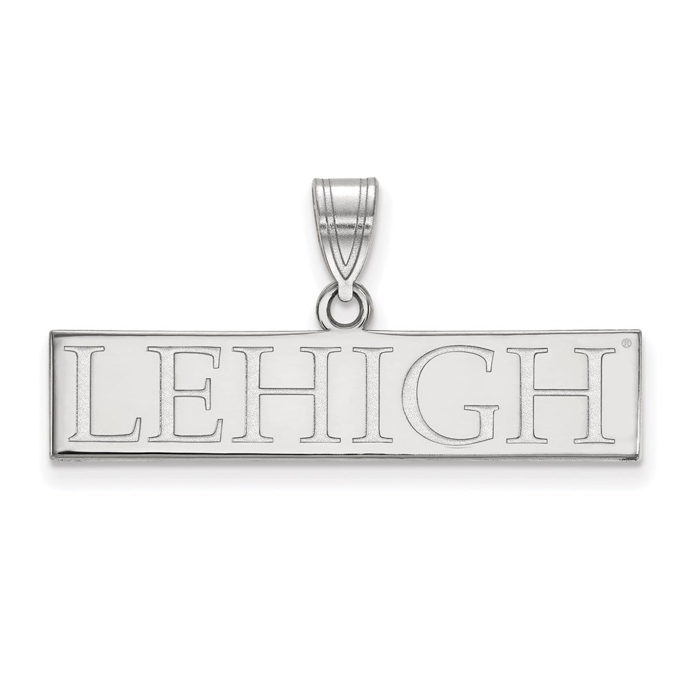 14k White Gold LogoArt Lehigh University Large Bar Pendant