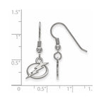 Sterling Silver Rhodium-plated NHL LogoArt Tampa Bay Lightning Extra Small Dangle Wire Earrings