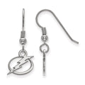 Sterling Silver Rhodium-plated NHL LogoArt Tampa Bay Lightning Extra Small Dangle Wire Earrings