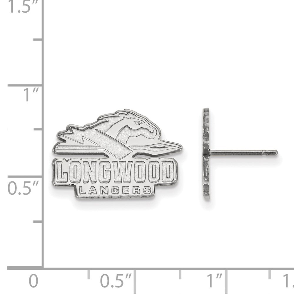 14k White Gold LogoArt Longwood University Lancers Small Post Earrings