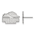Sterling Silver Rhodium-plated LogoArt Longwood University Lancers Small Post Earrings