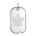 Sterling Silver Rhodium-plated NHL LogoArt Toronto Maple Leafs Small Dog Tag Pendant