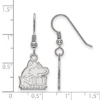 Sterling Silver Rhodium-plated LogoArt Northern Illinois University N-I-U Huskies Small Dangle Wire Earrings