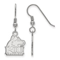 Sterling Silver Rhodium-plated LogoArt Northern Illinois University N-I-U Huskies Small Dangle Wire Earrings