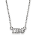Sterling Silver Rhodium-plated LogoArt Pi Beta Phi Sorority Greek Letters Extra Small Pendant 18 inch Necklace