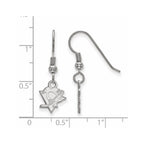 Sterling Silver Rhodium-plated NHL LogoArt Pittsburgh Penguins Extra Small Dangle Wire Earrings