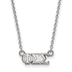 Sterling Silver Rhodium-plated LogoArt Phi Sigma Sigma Sorority Greek Letters Extra Small Pendant 18 inch Necklace