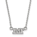Sterling Silver Rhodium-plated LogoArt Sigma Delta Tau Sorority Greek Letters Extra Small Pendant 18 inch Necklace