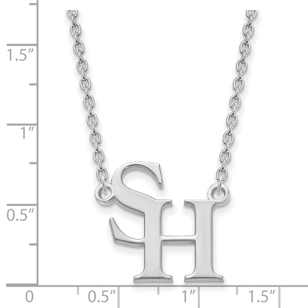 10k White Gold LogoArt Sam Houston State University Large Pendant 18 inch Necklace