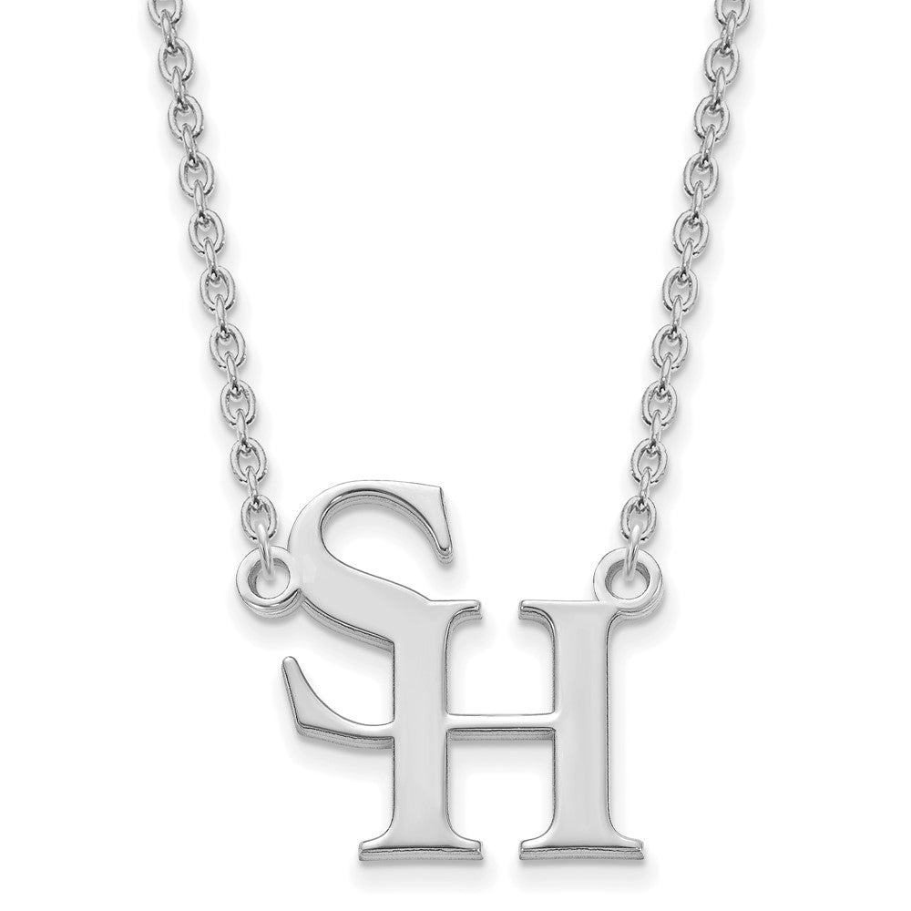 10k White Gold LogoArt Sam Houston State University Large Pendant 18 inch Necklace