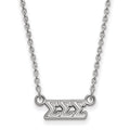 Sterling Silver Rhodium-plated LogoArt Sigma Sigma Sigma Sorority Greek Letters Extra Small Pendant 18 inch Necklace