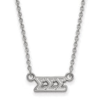 Sterling Silver Rhodium-plated LogoArt Sigma Sigma Sigma Sorority Greek Letters Extra Small Pendant 18 inch Necklace