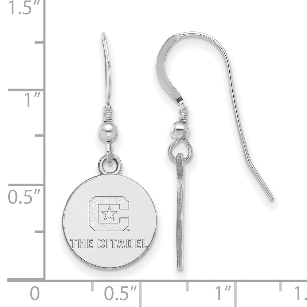 Sterling Silver Rh-plated LogoArt The Citadel Small Dangle Earrings