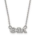 Sterling Silver Rhodium-plated LogoArt Theta Phi Alpha Sorority Greek Letters Extra Small Pendant 18 inch Necklace