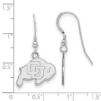 Sterling Silver Rhodium-plated LogoArt University of Colorado Buffalo Small Dangle Wire Earrings
