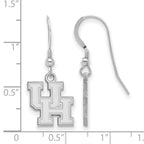Sterling Silver Rhodium-plated LogoArt University of Houston U-H Small Dangle Wire Earrings
