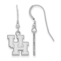 Sterling Silver Rhodium-plated LogoArt University of Houston U-H Small Dangle Wire Earrings