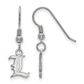 Sterling Silver Rhodium-plated LogoArt University of Louisville Letter L Extra Small Dangle Wire Earrings