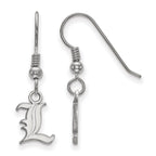 Sterling Silver Rhodium-plated LogoArt University of Louisville Letter L Extra Small Dangle Wire Earrings