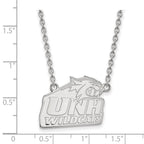 Sterling Silver Rhodium-plated LogoArt University of New Hampshire Large Pendant 18 inch Necklace