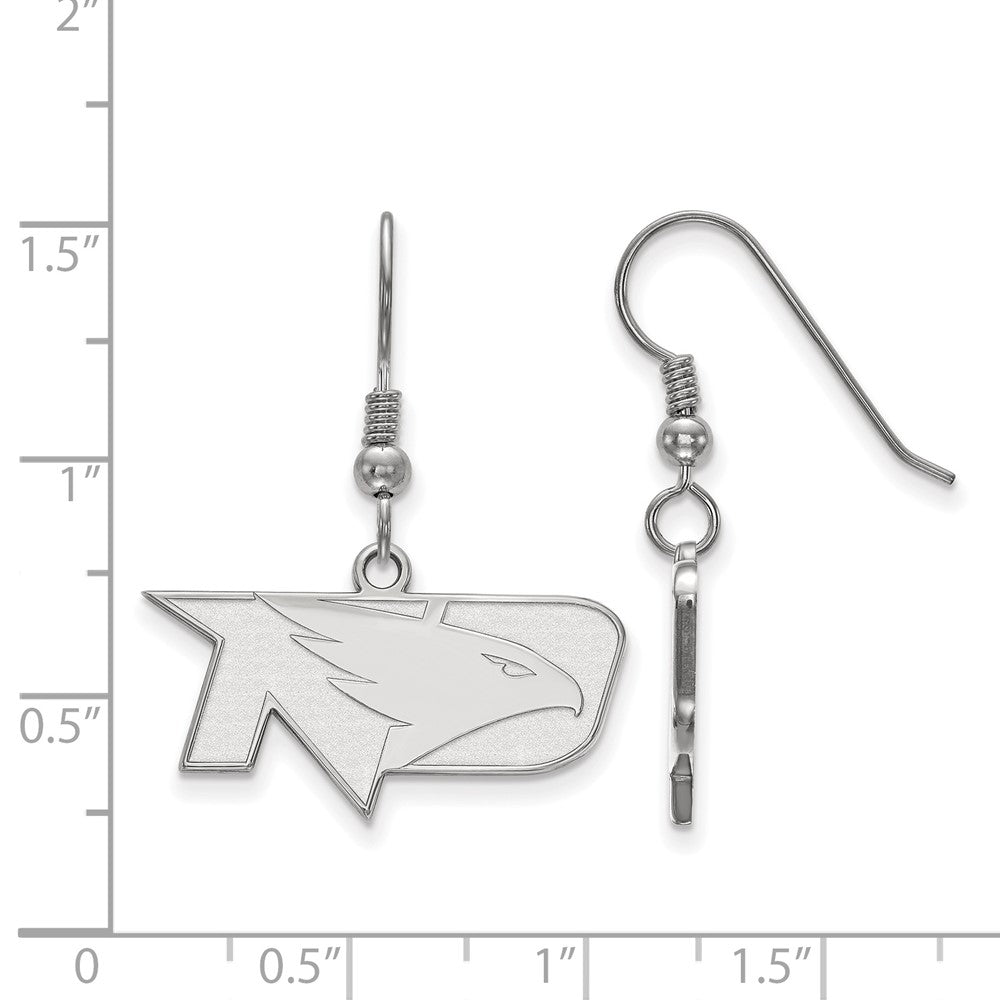 Sterling Silver Rhodium-plated LogoArt University of North Dakota Small Dangle Wire Earrings