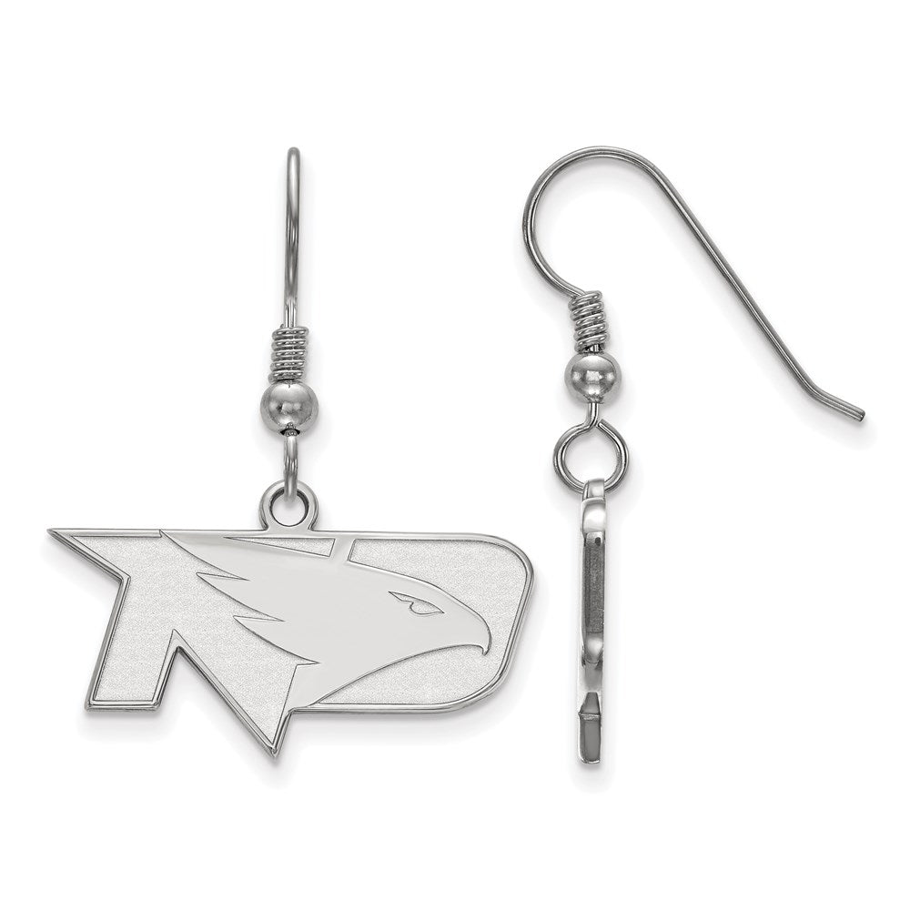 Sterling Silver Rhodium-plated LogoArt University of North Dakota Small Dangle Wire Earrings