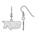 Sterling Silver Rhodium-plated LogoArt University of North Dakota Small Dangle Wire Earrings