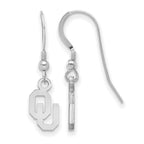 Sterling Silver Rhodium-plated LogoArt University of Oklahoma O-U Extra Small Dangle Wire Earrings