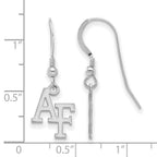 Sterling Silver Rhodium-plated LogoArt United States Air Force Academy A-F Small Dangle Wire Earrings