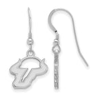 Sterling Silver Rhodium-plated LogoArt University of South Florida Bull Small Dangle Wire Earrings