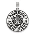 Sterling Silver Rhodium-plated LogoArt University of Louisiana at Lafayette Extra Large Enameled Pendant