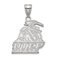 10k White Gold LogoArt University of Texas at El Paso Miners Large Pendant