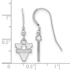 Sterling Silver Rhodium-plated LogoArt University of Virginia Extra Small Dangle Wire Earrings