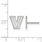 Sterling Silver Rhodium-plated LogoArt Villanova University Letter V Extra Small Post Earrings