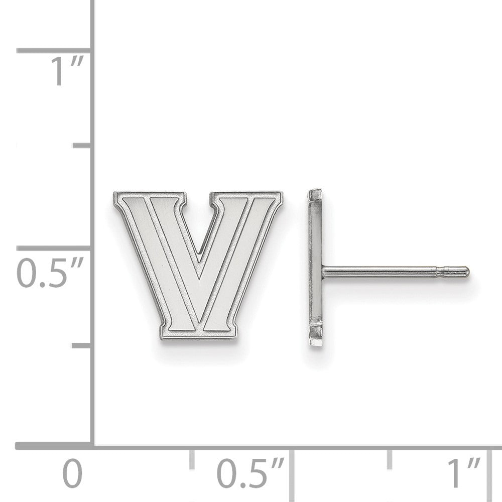 Sterling Silver Rhodium-plated LogoArt Villanova University Letter V Extra Small Post Earrings