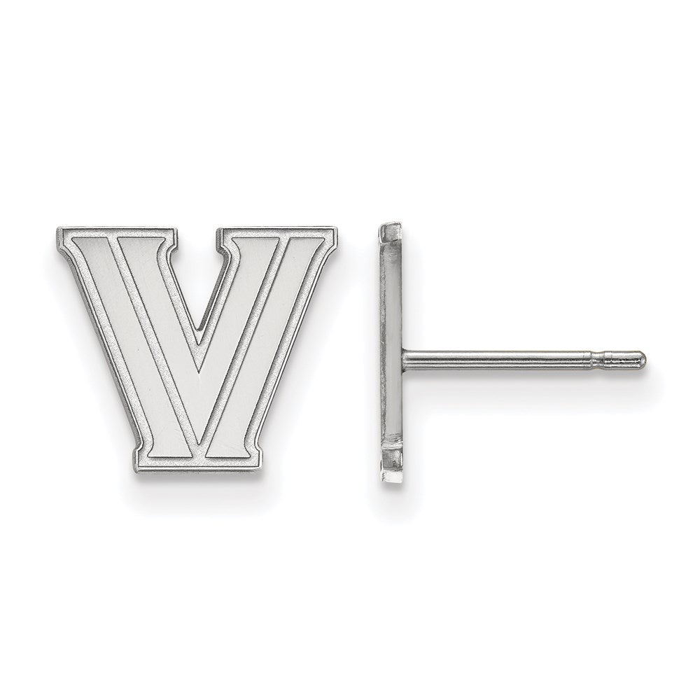 Sterling Silver Rhodium-plated LogoArt Villanova University Letter V Extra Small Post Earrings