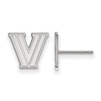 Sterling Silver Rhodium-plated LogoArt Villanova University Letter V Extra Small Post Earrings